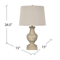 Carrington 26.5" Distressed Brown Resin Table Lamp - 15 x 15 x 26.5