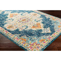 Vintage Medallion Navy Ivory Multi-color Area Rug