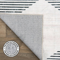 Contemporary Diamond Machine Washable Area Rug