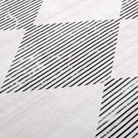 Contemporary Diamond Machine Washable Area Rug