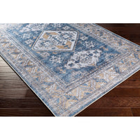 Triple Medallion Printed Machine Washable Area Soft Rug