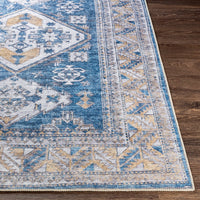 Triple Medallion Printed Machine Washable Area Soft Rug