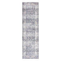 Distressed Transitional Border Machine Washable Area Rug