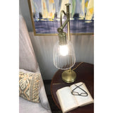 Douille Table Lamp with glass in Antique Brass By Lucas McKearn
