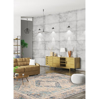 Grey Blue Bijar Casual Soft Area Rug
