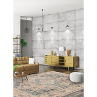 Grey Blue Bijar Casual Soft Area Rug