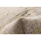 Abstract Ivory Green Casual Soft Rug