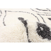 Ivory Dark Grey Modern & Contemporary Soft Shag Area Rug