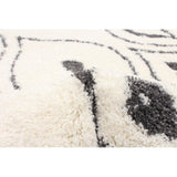 Ivory Dark Grey Modern & Contemporary Soft Shag Area Rug