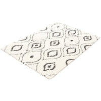 Ivory Dark Grey Modern & Contemporary Soft Shag Area Rug