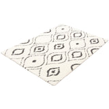 Ivory Dark Grey Modern & Contemporary Soft Shag Area Rug