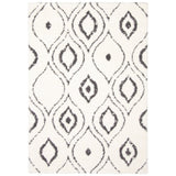 Ivory Dark Grey Modern & Contemporary Soft Shag Area Rug