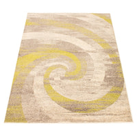 Abstract Ivory Brown Casual Soft Rug