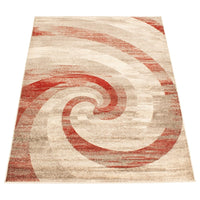 Abstract Ivory Brown Casual Soft Rug