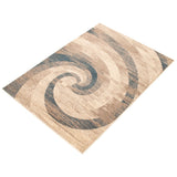 Abstract Ivory Brown Casual Soft Rug