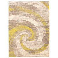 Abstract Ivory Brown Casual Soft Rug