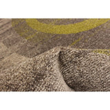 Abstract Ivory Brown Casual Soft Rug