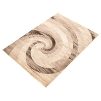 Abstract Ivory Brown Casual Soft Rug