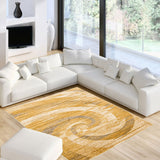 Abstract Ivory Brown Casual Soft Rug