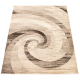 Abstract Ivory Brown Casual Soft Rug