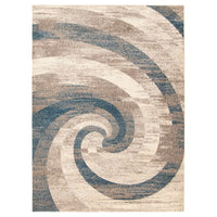 Abstract Ivory Brown Casual Soft Rug