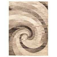 Abstract Ivory Brown Casual Soft Rug