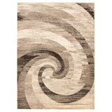 Abstract Ivory Brown Casual Soft Rug