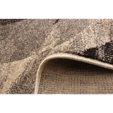 Abstract Ivory Brown Casual Soft Rug