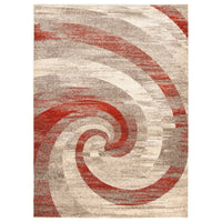 Abstract Ivory Brown Casual Soft Rug