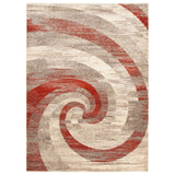 Abstract Ivory Brown Casual Soft Rug