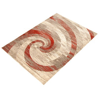 Abstract Ivory Brown Casual Soft Rug