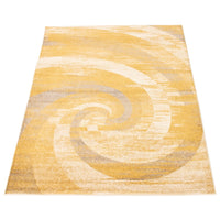 Abstract Ivory Brown Casual Soft Rug