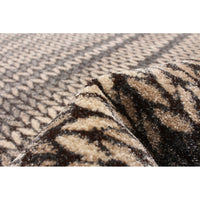 Chocolate Tan Zig Zag Casual Soft Rug