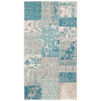 Patchwork Blue Bohemian & Eclectic Soft Rug