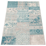 Patchwork Blue Bohemian & Eclectic Soft Rug