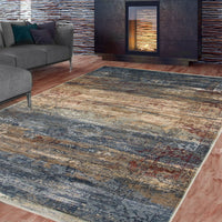 Navy Tan Evoke Casual Soft Rug