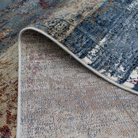Navy Tan Evoke Casual Soft Rug