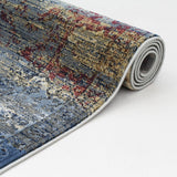 Navy Tan Evoke Casual Soft Rug