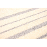 Cream Silver Stripes Fika Casual Soft Rug