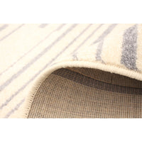 Cream Silver Stripes Fika Casual Soft Rug