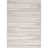 Cream Silver Stripes Fika Casual Soft Rug