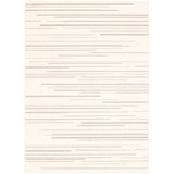Cream Silver Stripes Fika Casual Soft Rug