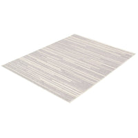 Cream Silver Stripes Fika Casual Soft Rug