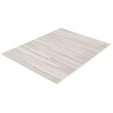 Cream Silver Stripes Fika Casual Soft Rug