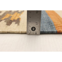 Flat-weave Anatolian Cream, Orange Wool Kilim