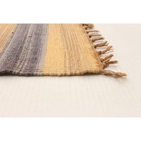 Flat-weave Bold and Colorful Beige Wool Kilim