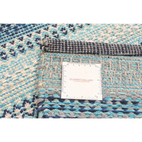 Stripes Flat-weave Bold Colorful Blue Wool Kilim