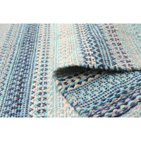 Stripes Flat-weave Bold Colorful Blue Wool Kilim