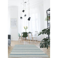 Stripes Flat-weave Bold Colorful Blue Wool Kilim