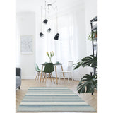 Stripes Flat-weave Bold Colorful Blue Wool Kilim